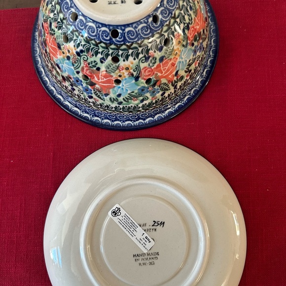 Polish Pottery Boleslawiec Poland Unikat Colander Berry Bowl - Picture 4 of 7